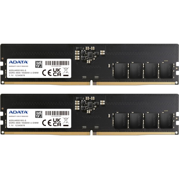 ADATA DIMM 32 GB DDR5-4800 (2x 16 GB) Dual Kit – AD5U480016G-DT