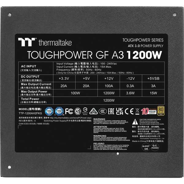 Thermaltake TOUGHPOWER GF A3 Gold 1200W - TT Premium Edition – PS-TPD-1200FNFAGE-H - Image 7