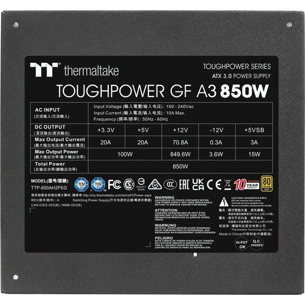 Thermaltake TOUGHPOWER GF A3 Gold 850W - TT Premium Edition – PS-TPD-0850FNFAGE-H - Obrázek 7