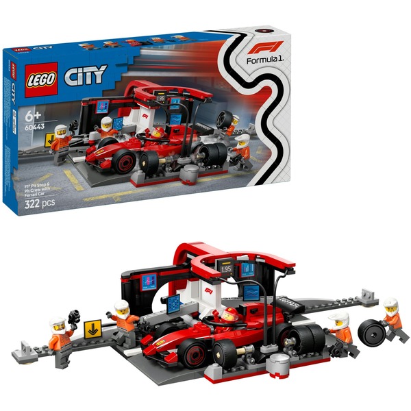 LEGO 60443 City F1 Pit Stop s posádkou v boxech a Ferrari Speedster - 60443